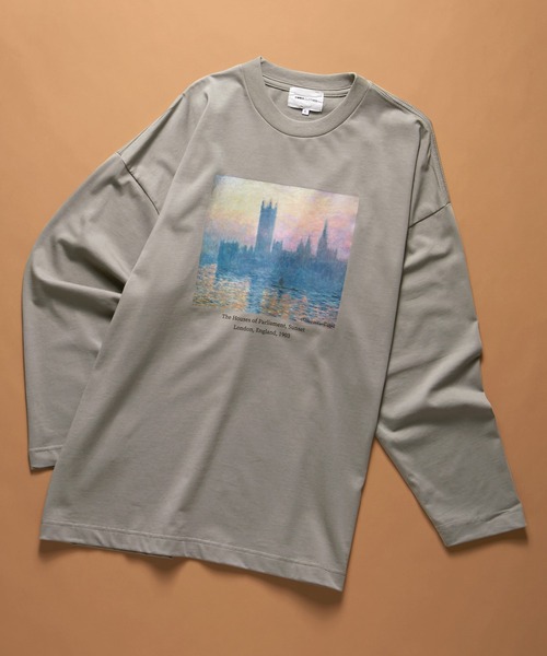 EMMA CLOTHES（エマクローズ）の「ART×EMMA CLOTHES別注 アート転写プリントシルケットライク天竺ビッグシルエット L/Sカットソー グラフィック カットソー（Tシャツ/カットソー・メンズ・ブラウン系その他/ベージュ系その他/ホワイト系その他/ブラック系その他/グリーン系その他/ホワイト系その他2/ホワイト系その他3/ブラック系その他2/ブラック系その他3/ブラウン系その他2/ブラウン系その他3/ベージュ系その他2/ベージュ系その他3/グリーン系その他2/グリーン系その他3・M/L）」の12枚目の写真