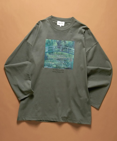 EMMA CLOTHES（エマクローズ）の「ART×EMMA CLOTHES別注 アート転写プリントシルケットライク天竺ビッグシルエット L/Sカットソー グラフィック カットソー（Tシャツ/カットソー・メンズ・ブラウン系その他/ベージュ系その他/ホワイト系その他/ブラック系その他/グリーン系その他/ホワイト系その他2/ホワイト系その他3/ブラック系その他2/ブラック系その他3/ブラウン系その他2/ブラウン系その他3/ベージュ系その他2/ベージュ系その他3/グリーン系その他2/グリーン系その他3・M/L）」の14枚目の写真