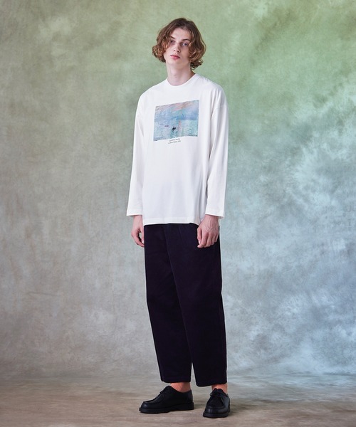 EMMA CLOTHES（エマクローズ）の「ART×EMMA CLOTHES別注 アート転写プリントシルケットライク天竺ビッグシルエット L/Sカットソー グラフィック カットソー（Tシャツ/カットソー・メンズ・ブラウン系その他/ベージュ系その他/ホワイト系その他/ブラック系その他/グリーン系その他/ホワイト系その他2/ホワイト系その他3/ブラック系その他2/ブラック系その他3/ブラウン系その他2/ブラウン系その他3/ベージュ系その他2/ベージュ系その他3/グリーン系その他2/グリーン系その他3・M/L）」の21枚目の写真
