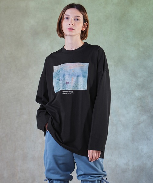 ART×EMMA CLOTHES別注 アート転写プリントシルケットライク天竺