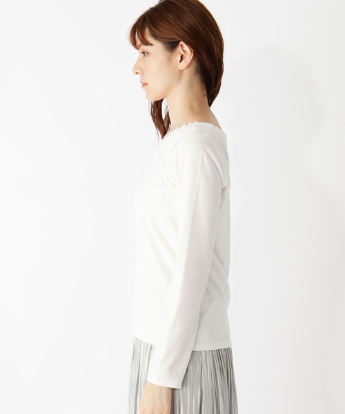 grove（グローブ）の「モチーフレースロングTシャツ（Tシャツ/カットソー・レディース・ブラック/アイボリー/ライトベージュ/ピンク系・01/02/03/04）」の13枚目の写真
