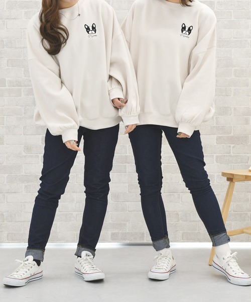 PairPair(ペアペア)の「dogサガラ刺繍スウェット(スウェット・レディース・パープル/グリーン/アイボリー/ホワイト系その他/スミクロ・FREE)」の3枚目の写真