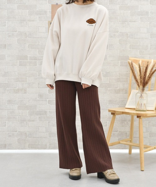 PairPair(ペアペア)の「dogサガラ刺繍スウェット(スウェット・レディース・パープル/グリーン/アイボリー/ホワイト系その他/スミクロ・FREE)」の7枚目の写真