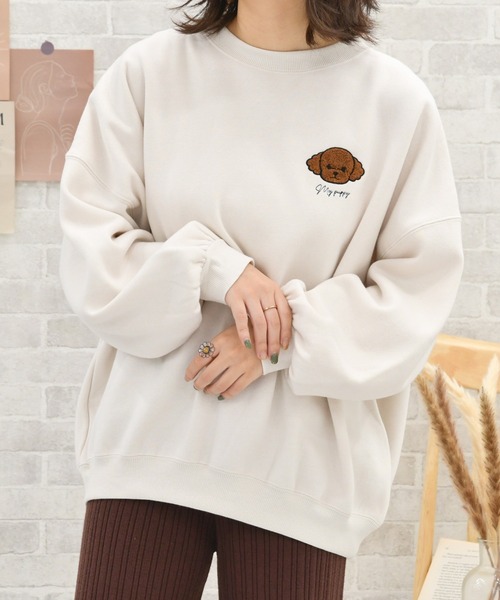 PairPair(ペアペア)の「dogサガラ刺繍スウェット(スウェット・レディース・パープル/グリーン/アイボリー/ホワイト系その他/スミクロ・FREE)」の8枚目の写真