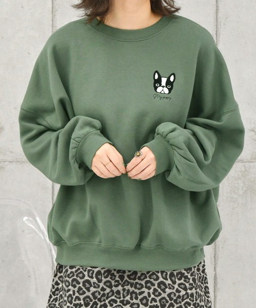 PairPair(ペアペア)の「dogサガラ刺繍スウェット(スウェット・レディース・パープル/グリーン/アイボリー/ホワイト系その他/スミクロ・FREE)」の14枚目の写真