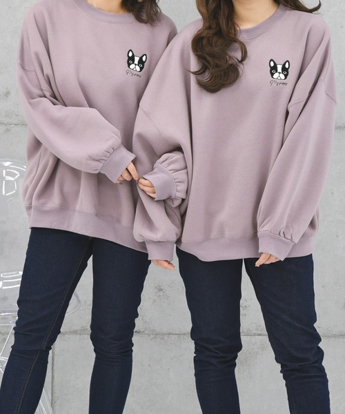 PairPair(ペアペア)の「dogサガラ刺繍スウェット(スウェット・レディース・パープル/グリーン/アイボリー/ホワイト系その他/スミクロ・FREE)」の15枚目の写真