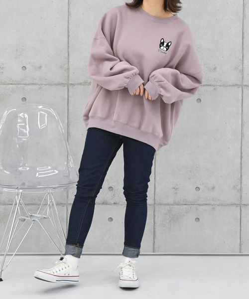 PairPair(ペアペア)の「dogサガラ刺繍スウェット(スウェット・レディース・パープル/グリーン/アイボリー/ホワイト系その他/スミクロ・FREE)」の16枚目の写真