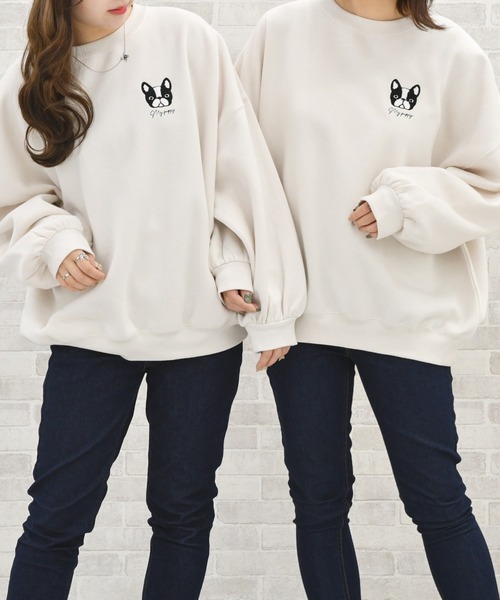 PairPair(ペアペア)の「dogサガラ刺繍スウェット(スウェット・レディース・パープル/グリーン/アイボリー/ホワイト系その他/スミクロ・FREE)」の18枚目の写真