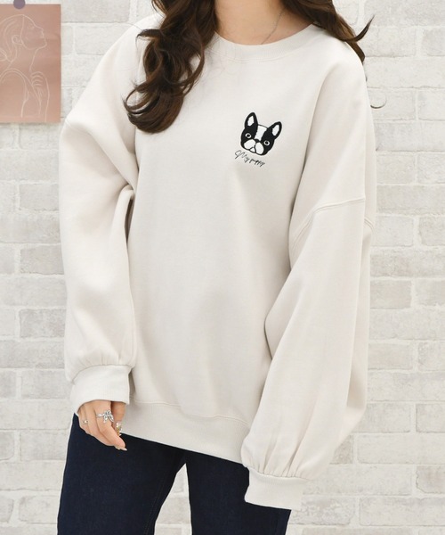 PairPair(ペアペア)の「dogサガラ刺繍スウェット(スウェット・レディース・パープル/グリーン/アイボリー/ホワイト系その他/スミクロ・FREE)」の20枚目の写真