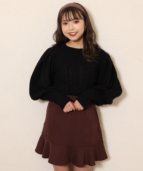 one after another NICE CLAUP(ワンアフターアナザーナイスクラップ)の「切替フリルミニスカート(スカート・レディース・ブラック/ブラウン/レオパード/チェック・FREE)」の14枚目の写真