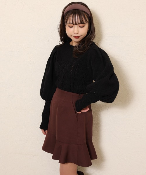 one after another NICE CLAUP(ワンアフターアナザーナイスクラップ)の「切替フリルミニスカート(スカート・レディース・ブラック/ブラウン/レオパード/チェック・FREE)」の15枚目の写真