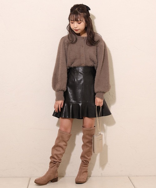 one after another NICE CLAUP(ワンアフターアナザーナイスクラップ)の「切替フリルミニスカート(スカート・レディース・ブラック/ブラウン/レオパード/チェック・FREE)」の11枚目の写真