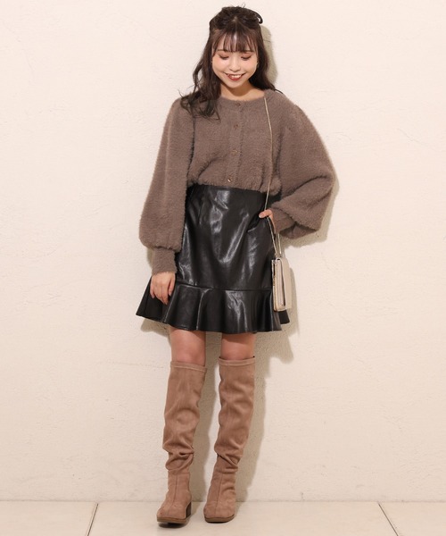 one after another NICE CLAUP(ワンアフターアナザーナイスクラップ)の「切替フリルミニスカート(スカート・レディース・ブラック/ブラウン/レオパード/チェック・FREE)」の12枚目の写真