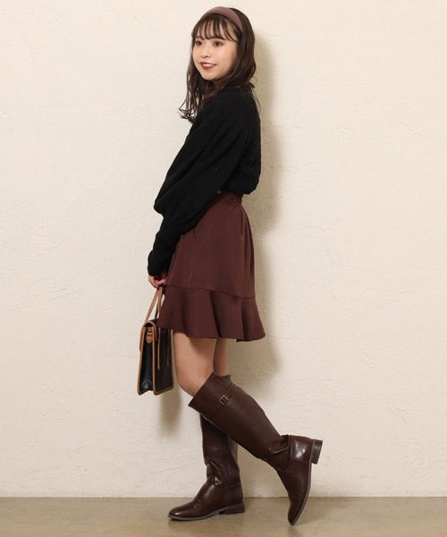 one after another NICE CLAUP(ワンアフターアナザーナイスクラップ)の「切替フリルミニスカート(スカート・レディース・ブラック/ブラウン/レオパード/チェック・FREE)」の19枚目の写真