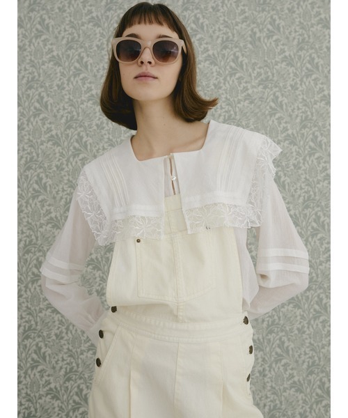 LILY BROWN（リリーブラウン）の「カルゼデニムオールインワン（サロペット/オーバーオール・レディース・オフホワイト/ブルー/ブラック・0/1）」の4枚目の写真