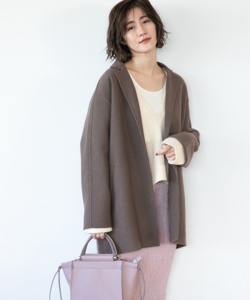 A part by（アパートバイ）の「WPジャケットコート　926570（テーラードジャケット・レディース・ライトグレー/アイボリー/ブラウン系その他・FREE）」の3枚目の写真