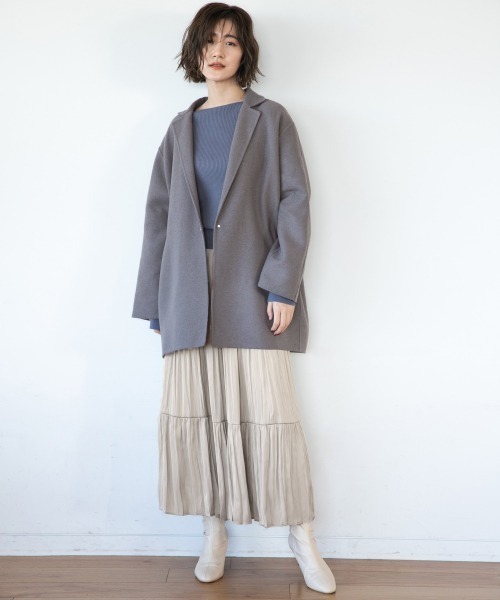 A part by（アパートバイ）の「WPジャケットコート　926570（テーラードジャケット・レディース・ライトグレー/アイボリー/ブラウン系その他・FREE）」の8枚目の写真