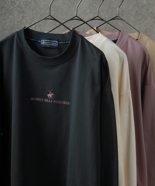 BEVERLY HILLS POLO CLUB(ビバリーヒルズポロクラブ)の「【BEVERLY HILLS POLO CLUB/ビバリーヒルズポロクラブ】オーバーサイズ ワンポイント刺繍 カットソー(Tシャツ/カットソー・レディース・ホワイト/チャコールグレー/スカイブルー/ブラック/ベージュ/パープル/ブラウン/グレー/ライトイエロー/レッド系その他/ブルーグレー/ホワイト系その他/ホワイト系その他2/ブラック系その他/グレー系その他/グリーン・M/L)」の7枚目の写真