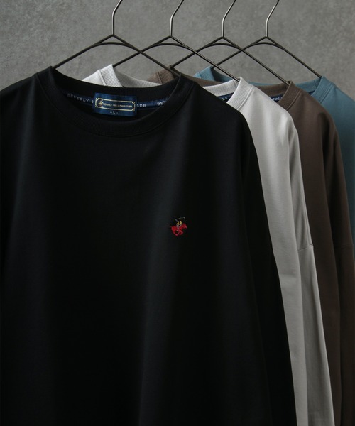 BEVERLY HILLS POLO CLUB(ビバリーヒルズポロクラブ)の「【BEVERLY HILLS POLO CLUB/ビバリーヒルズポロクラブ】オーバーサイズ ワンポイント刺繍 カットソー(Tシャツ/カットソー・レディース・ホワイト/チャコールグレー/スカイブルー/ブラック/ベージュ/パープル/ブラウン/グレー/ライトイエロー/レッド系その他/ブルーグレー/ホワイト系その他/ホワイト系その他2/ブラック系その他/グレー系その他/グリーン・M/L)」の5枚目の写真