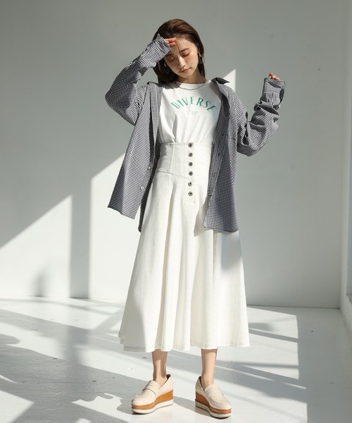 one after another NICE CLAUP(ワンアフターアナザーナイスクラップ)の「アソートビッグシャツ(シャツ/ブラウス・レディース・チェック/サックスブルー/ブラック/オフホワイト・FREE)」の7枚目の写真