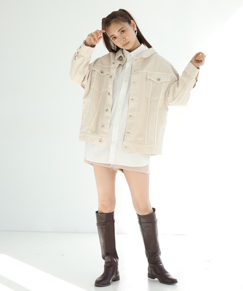 one after another NICE CLAUP(ワンアフターアナザーナイスクラップ)の「アソートビッグシャツ(シャツ/ブラウス・レディース・チェック/サックスブルー/ブラック/オフホワイト・FREE)」の18枚目の写真