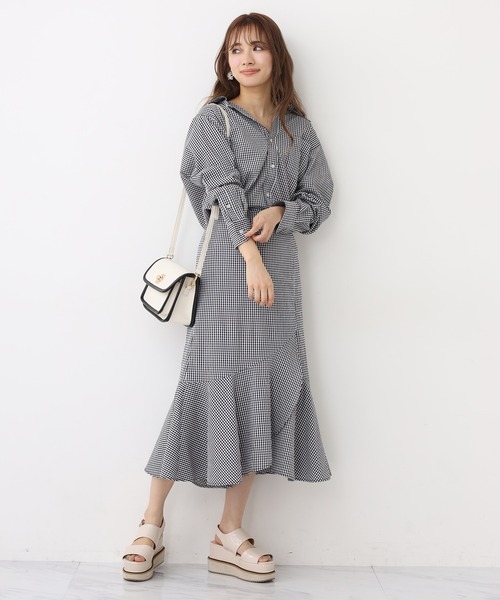 one after another NICE CLAUP(ワンアフターアナザーナイスクラップ)の「アソートビッグシャツ(シャツ/ブラウス・レディース・チェック/サックスブルー/ブラック/オフホワイト・FREE)」の5枚目の写真
