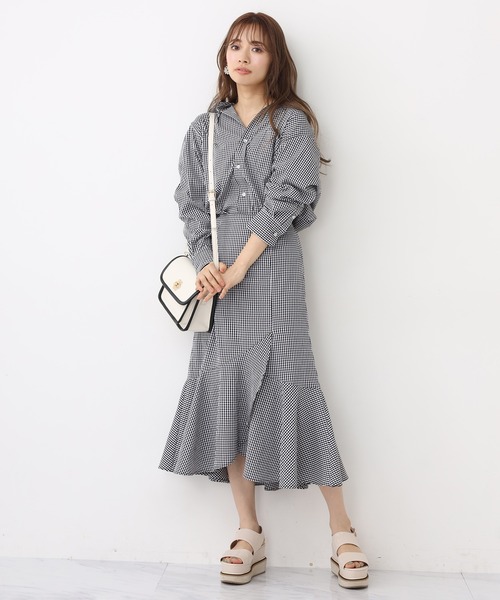 one after another NICE CLAUP(ワンアフターアナザーナイスクラップ)の「アソートビッグシャツ(シャツ/ブラウス・レディース・チェック/サックスブルー/ブラック/オフホワイト・FREE)」の6枚目の写真
