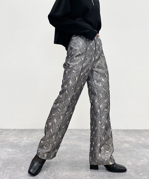 PAGEBOY（ページボーイ）の「【CORE】リーフジャガードパンツ（その他パンツ・レディース・ブラック/ベージュ・SMALL/MEDIUM）」の10枚目の写真