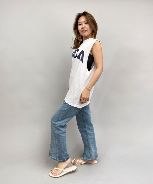 RVCA（ルーカ）の「RVCA/ルーカ  ビッグシルエット  カレッジ風ロゴタンクトップ   BB043-382（タンクトップ・レディース・ホワイト/グレー/カーキ/ブラック・S/XS）」の13枚目の写真