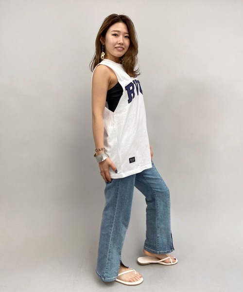 RVCA（ルーカ）の「RVCA/ルーカ  ビッグシルエット  カレッジ風ロゴタンクトップ   BB043-382（タンクトップ・レディース・ホワイト/グレー/カーキ/ブラック・S/XS）」の14枚目の写真