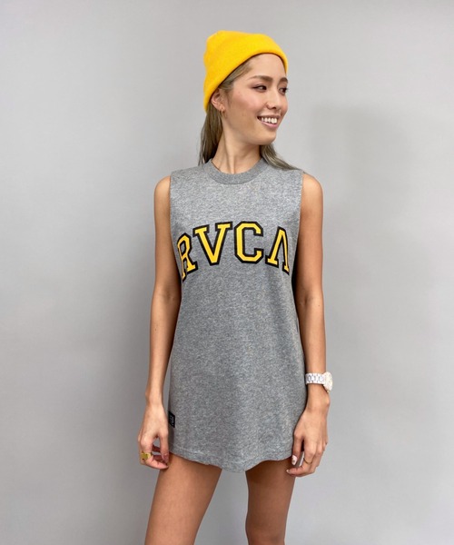 RVCA（ルーカ）の「RVCA/ルーカ  ビッグシルエット  カレッジ風ロゴタンクトップ   BB043-382（タンクトップ・レディース・ホワイト/グレー/カーキ/ブラック・S/XS）」の16枚目の写真