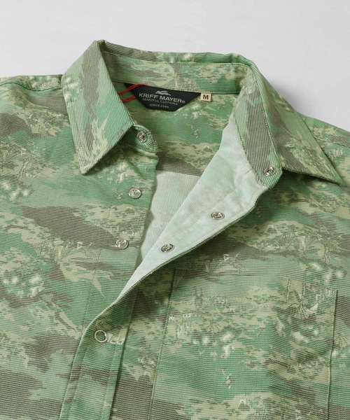 KRIFF MAYER（クリフメイヤー）の「さらっとエアー半袖柄シャツ（シャツ/ブラウス・メンズ・オリーブ/ダークネイビー/ロイヤルブルー・X-LARGE/LARGE/SMALL/MEDIUM）」の8枚目の写真