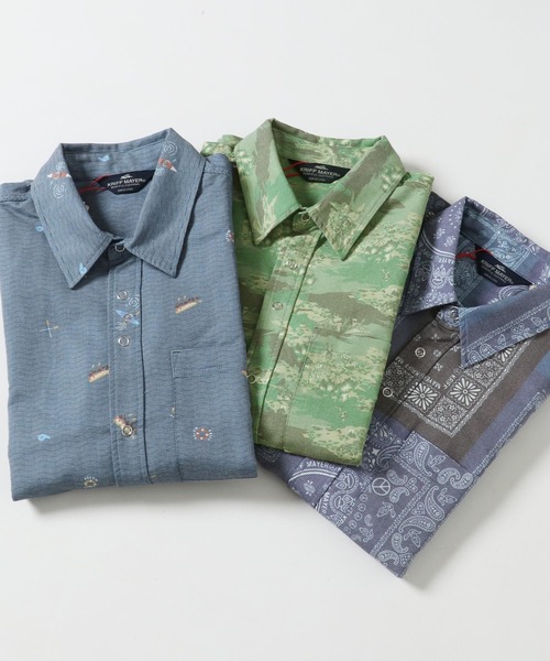KRIFF MAYER（クリフメイヤー）の「さらっとエアー半袖柄シャツ（シャツ/ブラウス・メンズ・オリーブ/ダークネイビー/ロイヤルブルー・X-LARGE/LARGE/SMALL/MEDIUM）」の12枚目の写真