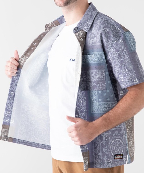 KRIFF MAYER（クリフメイヤー）の「さらっとエアー半袖柄シャツ（シャツ/ブラウス・メンズ・オリーブ/ダークネイビー/ロイヤルブルー・X-LARGE/LARGE/SMALL/MEDIUM）」の13枚目の写真