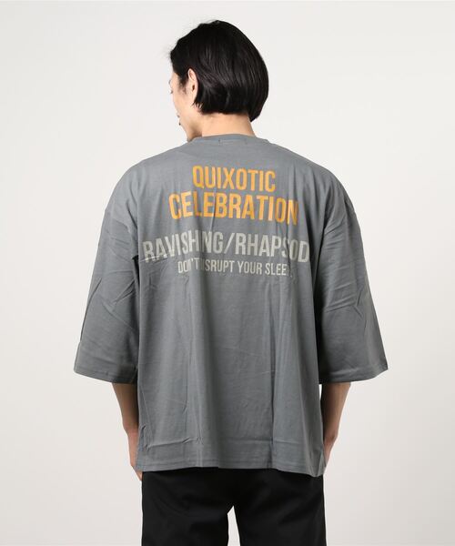 SHISKY(シスキー)の「ビッグシルエット プリント クルーネック 7分袖 Tシャツ カットソー(Tシャツ/カットソー・メンズ・ブラック/ベージュ/オフホワイト/ミント/モカ/チャコール/ホワイト系/ベージュ系/オレンジ系・M/L/XL)」の21枚目の写真