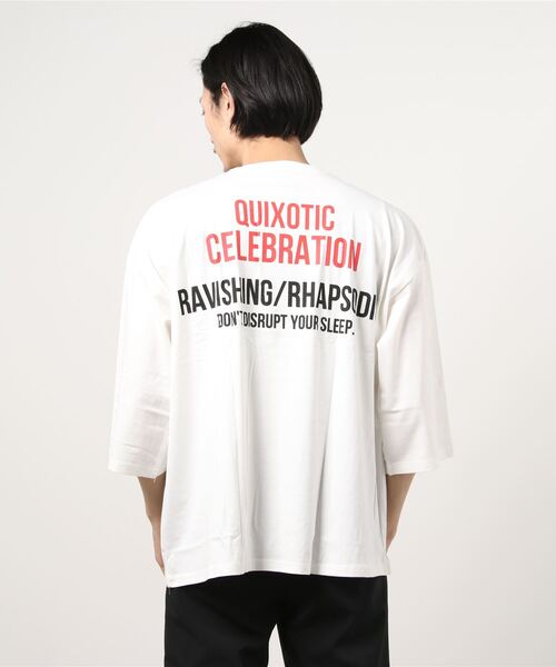 SHISKY(シスキー)の「ビッグシルエット プリント クルーネック 7分袖 Tシャツ カットソー(Tシャツ/カットソー・メンズ・ブラック/ベージュ/オフホワイト/ミント/モカ/チャコール/ホワイト系/ベージュ系/オレンジ系・M/L/XL)」の11枚目の写真