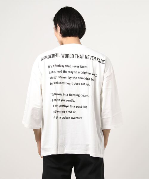 SHISKY(シスキー)の「ビッグシルエット プリント クルーネック 7分袖 Tシャツ カットソー(Tシャツ/カットソー・メンズ・ブラック/ベージュ/オフホワイト/ミント/モカ/チャコール/ホワイト系/ベージュ系/オレンジ系・M/L/XL)」の16枚目の写真