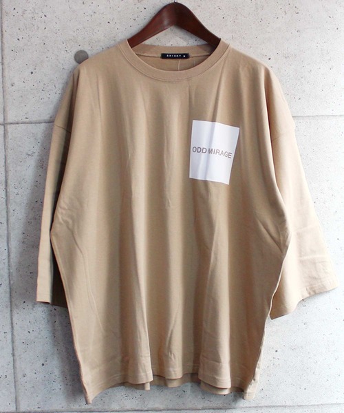 SHISKY(シスキー)の「ビッグシルエット プリント クルーネック 7分袖 Tシャツ カットソー(Tシャツ/カットソー・メンズ・ブラック/ベージュ/オフホワイト/ミント/モカ/チャコール/ホワイト系/ベージュ系/オレンジ系・M/L/XL)」の8枚目の写真