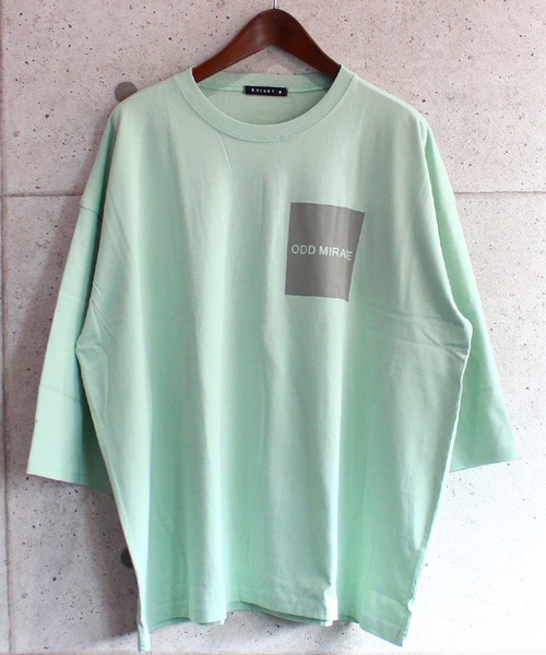 SHISKY(シスキー)の「ビッグシルエット プリント クルーネック 7分袖 Tシャツ カットソー(Tシャツ/カットソー・メンズ・ブラック/ベージュ/オフホワイト/ミント/モカ/チャコール/ホワイト系/ベージュ系/オレンジ系・M/L/XL)」の9枚目の写真