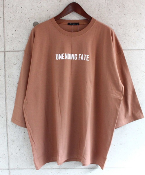 SHISKY(シスキー)の「ビッグシルエット プリント クルーネック 7分袖 Tシャツ カットソー(Tシャツ/カットソー・メンズ・ブラック/ベージュ/オフホワイト/ミント/モカ/チャコール/ホワイト系/ベージュ系/オレンジ系・M/L/XL)」の6枚目の写真