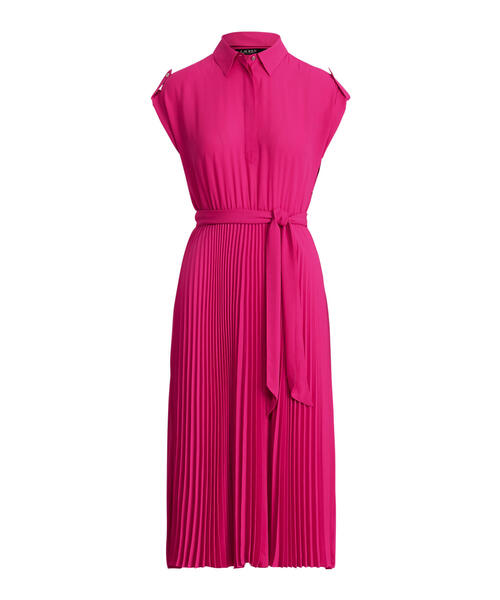ラルフローレン のファッション ワンピース ワンピース ドレス プリーテッド Lauren ジョーゼット Lauren ローレン シャツドレス ワンピース Lauren ローレン Ralph