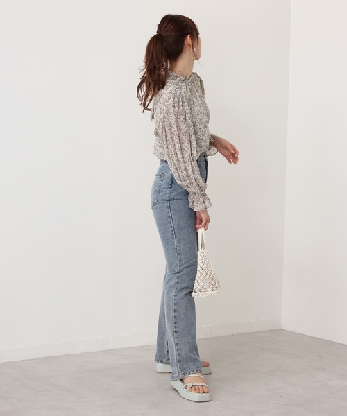 one after another NICE CLAUP（ワンアフターアナザーナイスクラップ）の「スクエアトゥチューブサンダル（サンダル・レディース・アイボリー/ミント・S/M/L/LL）」の9枚目の写真