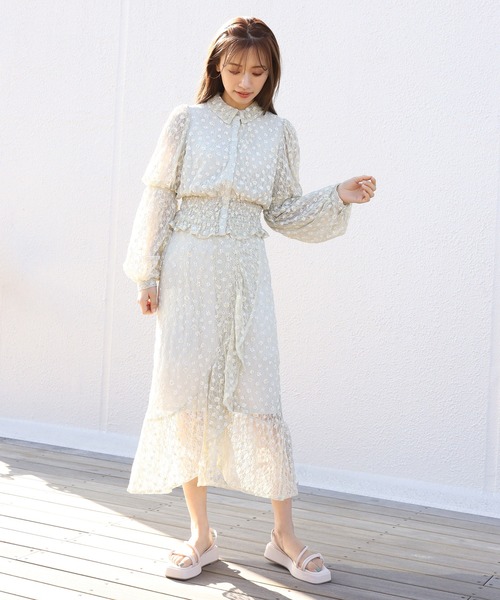 one after another NICE CLAUP（ワンアフターアナザーナイスクラップ）の「スクエアトゥチューブサンダル（サンダル・レディース・アイボリー/ミント・S/M/L/LL）」の4枚目の写真