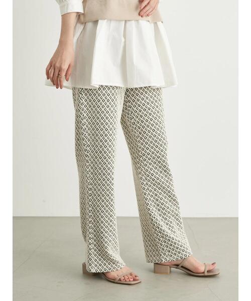 earth music&ecology(アースミュージックアンドエコロジー)の「幾何柄ジャガードパンツ *(その他パンツ・レディース・グレー/ベージュ・FREE)」の22枚目の写真