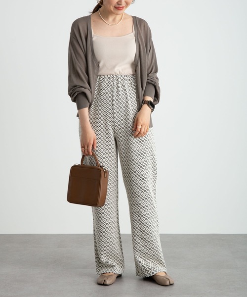 earth music&ecology(アースミュージックアンドエコロジー)の「幾何柄ジャガードパンツ *(その他パンツ・レディース・グレー/ベージュ・FREE)」の6枚目の写真