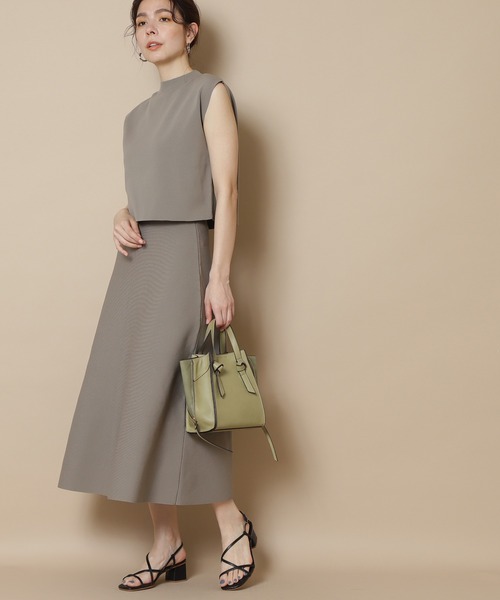 N.（N. Natural Beauty Basic）（エヌエヌナチュラルビューティーベーシック）の「◆ハイネックノースリーブセットアップ（ワンピース・レディース・パープル/ブラウン/グリーン/グレイッシュベージュ・MEDIUM）」の3枚目の写真