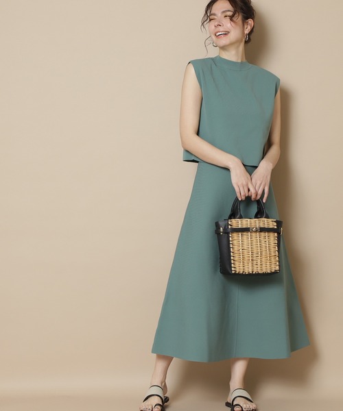 N.（N. Natural Beauty Basic）（エヌエヌナチュラルビューティーベーシック）の「◆ハイネックノースリーブセットアップ（ワンピース・レディース・パープル/ブラウン/グリーン/グレイッシュベージュ・MEDIUM）」の4枚目の写真