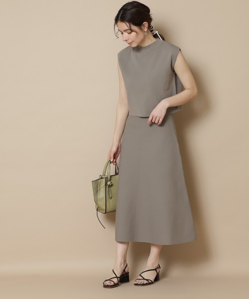 N.（N. Natural Beauty Basic）（エヌエヌナチュラルビューティーベーシック）の「◆ハイネックノースリーブセットアップ（ワンピース・レディース・パープル/ブラウン/グリーン/グレイッシュベージュ・MEDIUM）」の5枚目の写真