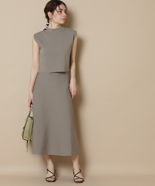 N.（N. Natural Beauty Basic）（エヌエヌナチュラルビューティーベーシック）の「◆ハイネックノースリーブセットアップ（ワンピース・レディース・パープル/ブラウン/グリーン/グレイッシュベージュ・MEDIUM）」の16枚目の写真