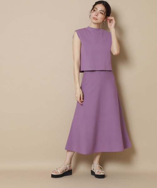 N.（N. Natural Beauty Basic）（エヌエヌナチュラルビューティーベーシック）の「◆ハイネックノースリーブセットアップ（ワンピース・レディース・パープル/ブラウン/グリーン/グレイッシュベージュ・MEDIUM）」の6枚目の写真